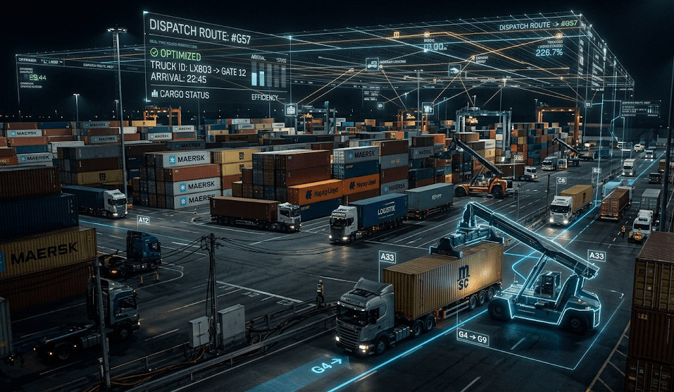 Inefficient warehouse logistics vs optimized blue routes