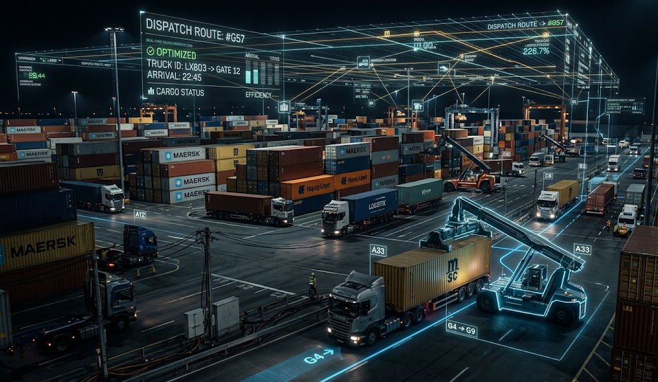 Inefficient warehouse logistics vs optimised blue routes